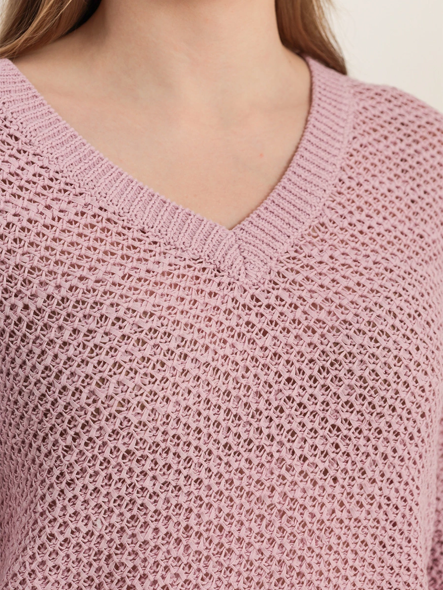 Пуловер ажурной вязки из органического хлопка